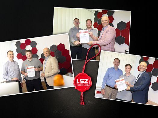 Überreichung von Zertifikaten an Mitarbeiter:innen